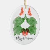 RorschachのInkblotのサンタの小妖精や小人 セラミックオーナメント (右)