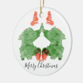 RorschachのInkblotのサンタの小妖精や小人 セラミックオーナメント (左)