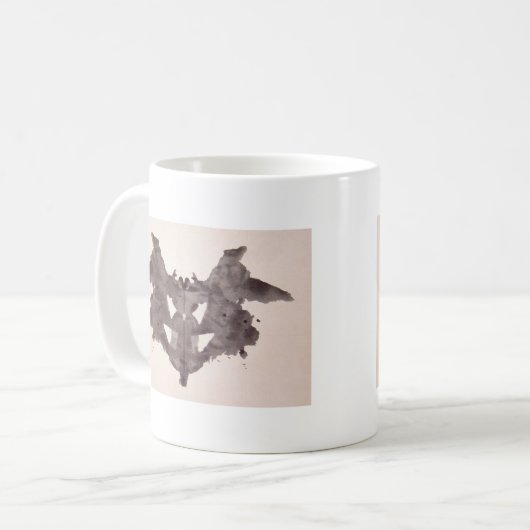 Rorschachテストインクしみのプレート1のこうもり、ガ コーヒーマグカップ (正面左)
