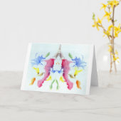 Rorschachテストインクしみのプレート10のカニのロブスター カード (黄色い花)