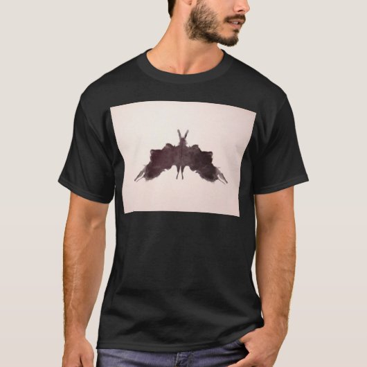 Rorschachテストインクしみのプレート5のこうもりのガ Tシャツ (正面)