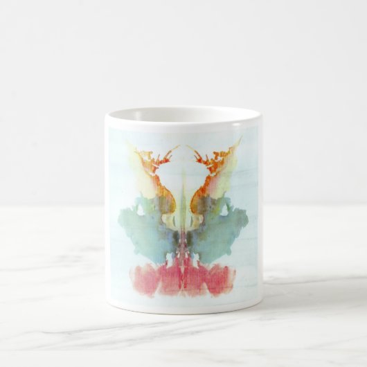 Rorschachテストインクしみのプレート9の人間 コーヒーマグカップ (中央)