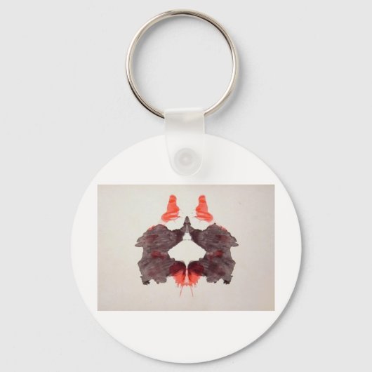 Rorschach試験インクは、プレート2 2人の人間をブロック キーホルダー (正面)