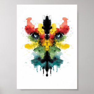 Rorschach Inkblotテスト。電話しない熱狂する ポスター
