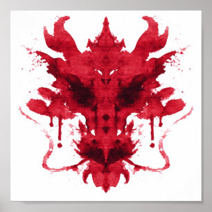 Rorschach Inkblotテスト。電話しない熱狂する ポスター