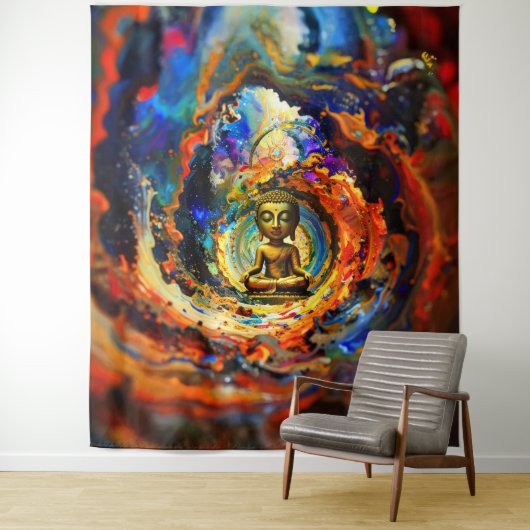 Rorschach style Buddha 80x60 001 タペストリー (インサイチュ)