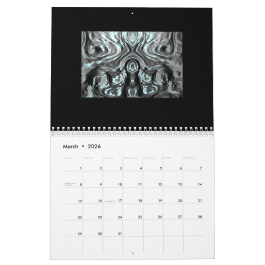 Rorschach Test カレンダー (3月 2026)