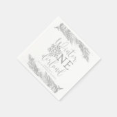 RORYシルバー冬OnderLand 1st誕生日パーティー スタンダードカクテルナプキン (角)