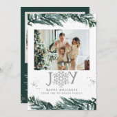 RORY冬の松の喜び写真コラージクリスマスカード 招待状 (正面/裏面)