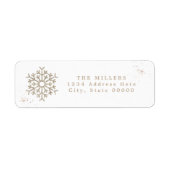 RORY Boho Beige Snowflake Winterのア自然ドレス ラベル (正面)