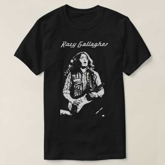 Rory Gallagher – 思い出最高のすミュージシャン凡例Gui Tシャツ (デザイン正面)