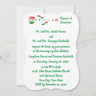 rosa bandiera italiana Italia 招待状
