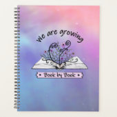 Rosa Blumen, die aus Buch wachsen プランナー手帳 (正面)