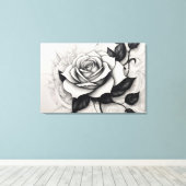 Rosa Branca Abstrata キャンバスプリント (インサイチュ (ウッドフロア))