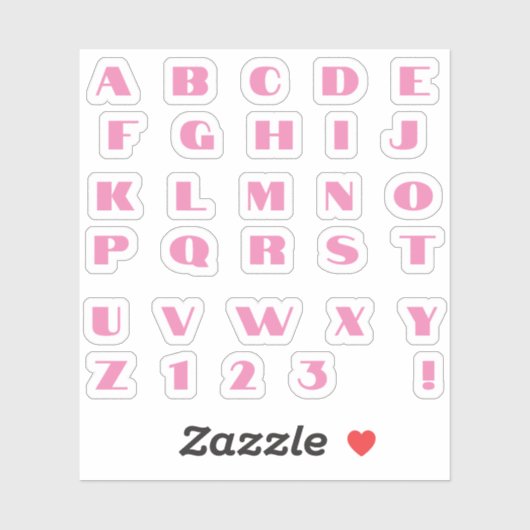 Rosa Buchstaben Alphabet Aufkleber シール (シート)
