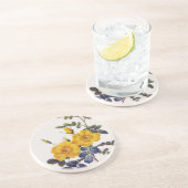 Rosa Eglanteria、ワイルドイエローローズ、P. J. ルドゥーテ コースター (側面)