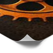 Rosa entre engranajes mecánicos antiguos estilo st ポスター (角)