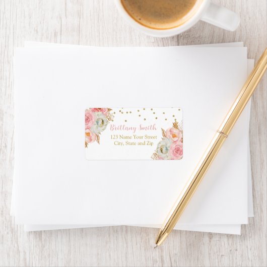 Rosa floral y oro ラベル (インサイチュ)