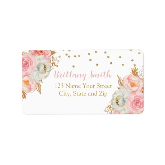 Rosa floral y oro ラベル (正面)