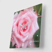 Rosa Gene Boerner [Acrylic Wall Clock] スクエア壁時計 (傾斜)