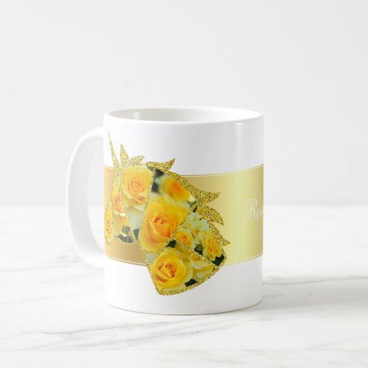 Rosa Gold Bunny コーヒーマグカップ (正面左)