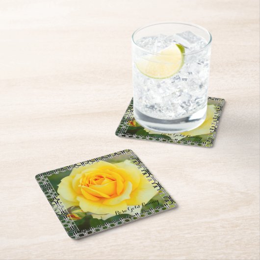 Rosa Gold Bunny [Paper Coaster] スクエアペーパーコースター (インサイチュ)
