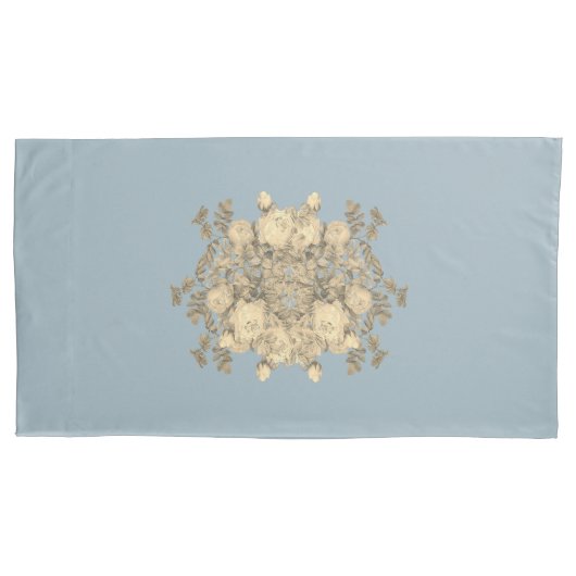 Rosa hemisphaerica – Rosa sulfurea gelbe Rose 枕カバー (正面)