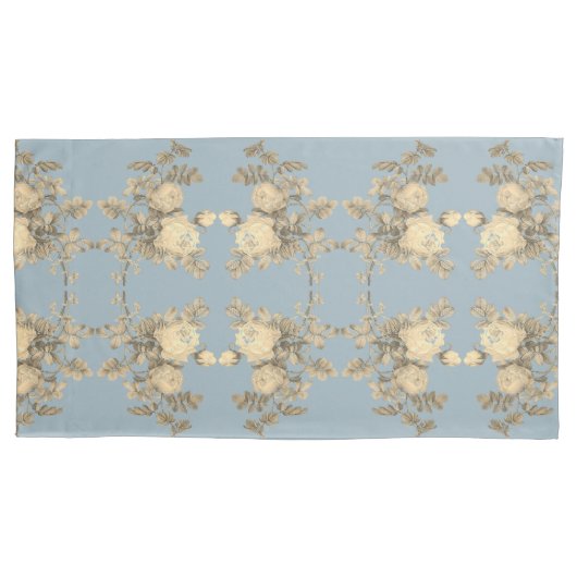 Rosa hemisphaerica – Rosa sulfurea gelbe Rose 枕カバー (正面)