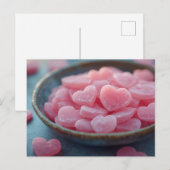 Rosa Herzen aus Zucker Valentinstag ポストカード (正面/裏面)