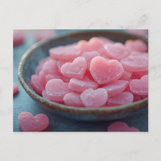 Rosa Herzen aus Zucker Valentinstag ポストカード (正面)