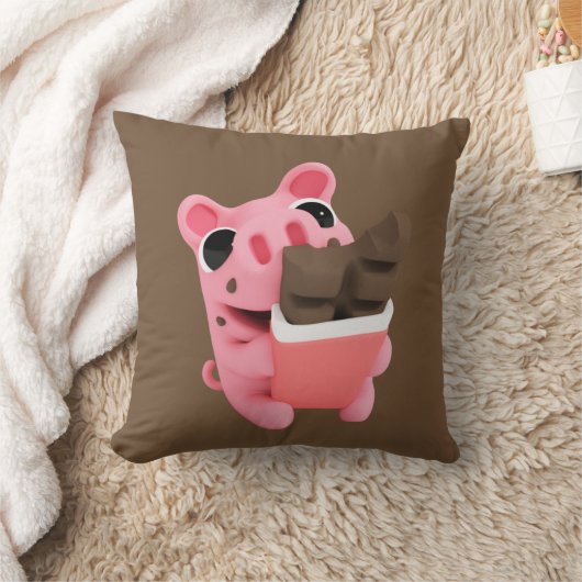 Rosa is a share chocolate クッション (ブランケット)