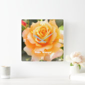 Rosa ‘Manyo’:Acrylic Wall Clock スクエア壁時計 (ホーム)