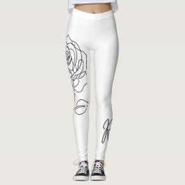 Rosa Minimalist Line Art Leggings レギンス