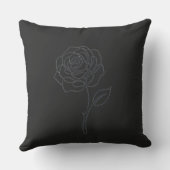Rosa Minimalist Line Art Pillow クッション (裏面)