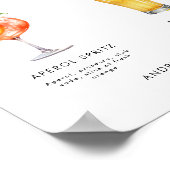 Rosa Orangefarbene Signatur Drink Cocktail Hochze ポスター (角)