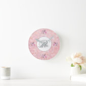Rosa, personalisiert ラウンド壁時計 (ホーム)