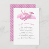 Rosa Phantasievolle Drachen-Babyparty-Bücher für B エンクロージャーカード (正面/裏面)