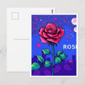 Rosa pixelada estilo retro ポストカード (正面/裏面)