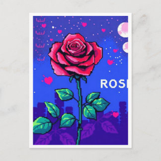 Rosa pixelada estilo retro ポストカード