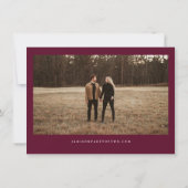 ROSA Rich Burgundyフローラネイビー写真Save the Date 招待状 (裏面)