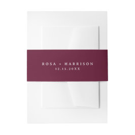 ROSA Rich Burgundy モダン シンプル フォント 冬の結婚式 招待状ベリーバンド