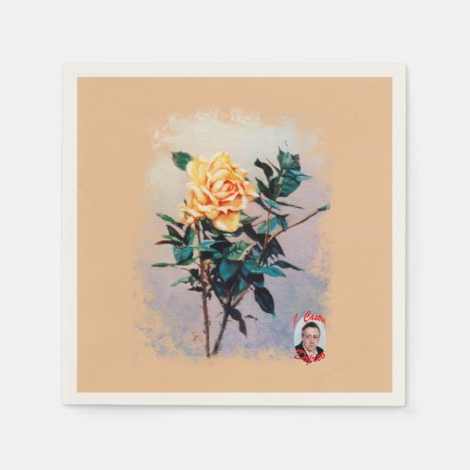 Rosa/Rose スタンダードカクテルナプキン (正面)