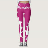 Rosa samiskt inspierade tecken レギンス (正面)