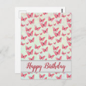 rosa Schmetterlinge ポストカード (正面/裏面)