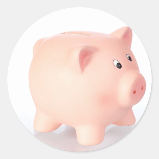 Rosa Sparschwein ラウンドシール (正面)
