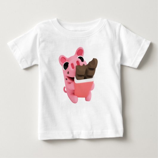 Rosa the Pig Chocolate ベビーTシャツ (正面)