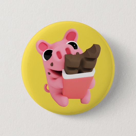 Rosa the Pig Chocolate 缶バッジ (正面)