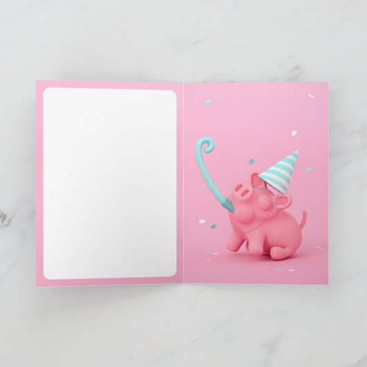 Rosa the Pig Happy Birthday card カード (内部)