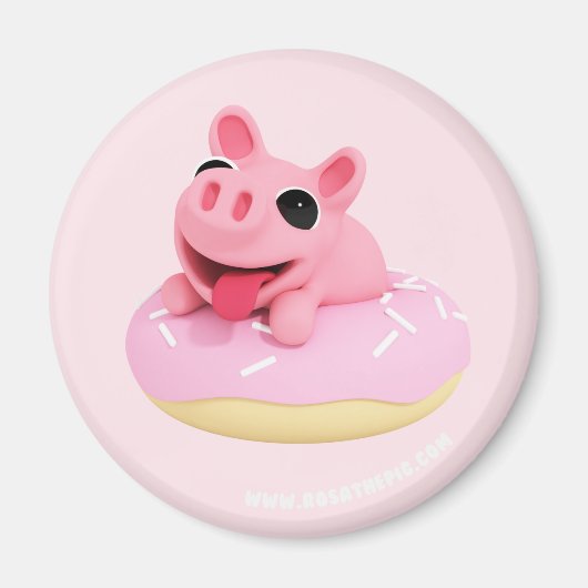 Rosa the Pig in a Donut マグネット (正面)