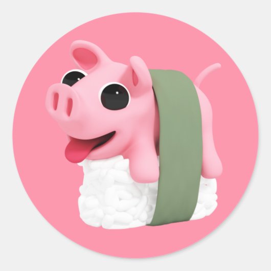Rosa the Pig is a Sushi ラウンドシール (正面)